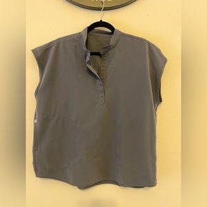 Figs Rafaela Scrub Top in Charcoal